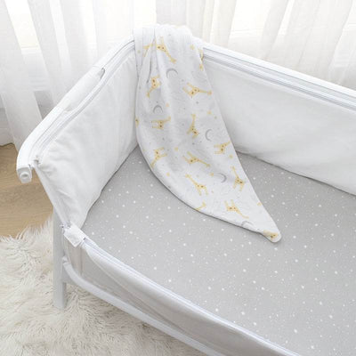 Living Textiles 2 Pack Jersey Co-Sleeper/Cradle Fitted Sheets - Noah/Stars
