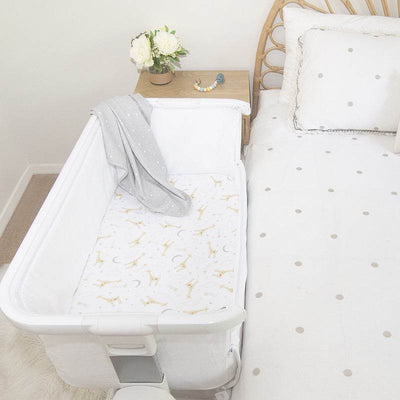 Living Textiles 2 Pack Jersey Co-Sleeper/Cradle Fitted Sheets - Noah/Stars