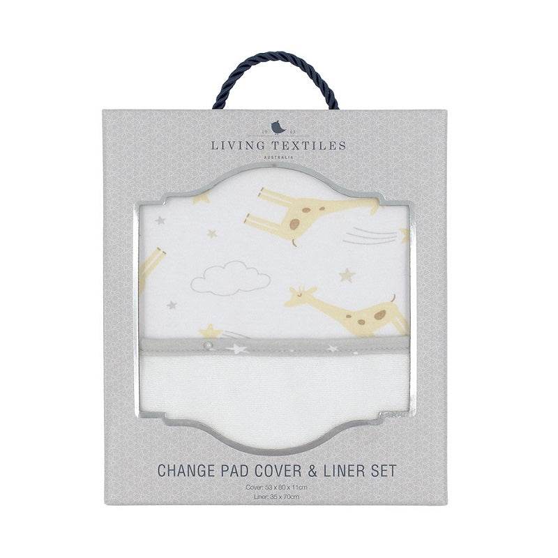 Living Textiles Change Pad Cover & Liner - Noah Giraffe