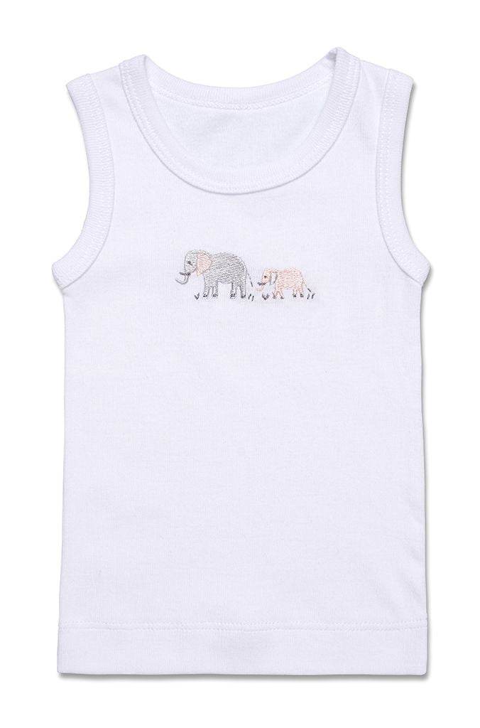 Marquise Baby Girls Elephant Singlet And Bloomer Set - White/Pink - Outlet Shop For Kids