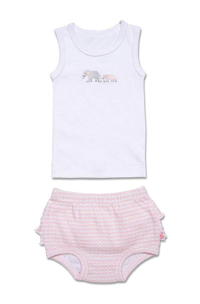 Marquise Baby Girls Elephant Singlet And Bloomer Set - White/Pink - Outlet Shop For Kids