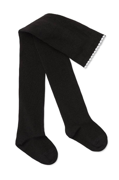 Marquise Girls 2 Pack Tights - Grey Marle Dots/Black - Outlet Shop For Kids