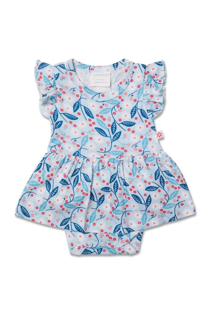 Marquise Girls Daisy Chain Bodysuit Dress - Print - Outlet Shop For Kids