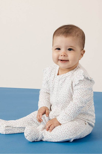 Marquise Girls Frilled Polka Dot Studsuit - Polka Dot Print - Outlet Shop For Kids