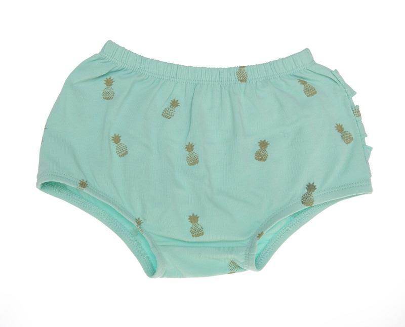 Minifin Pineapple Print Ruffle Bloomers - Teal - Outlet Shop For Kids
