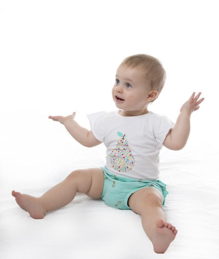 Minifin Pineapple Print Ruffle Bloomers - Teal-Outlet Shop For Kids