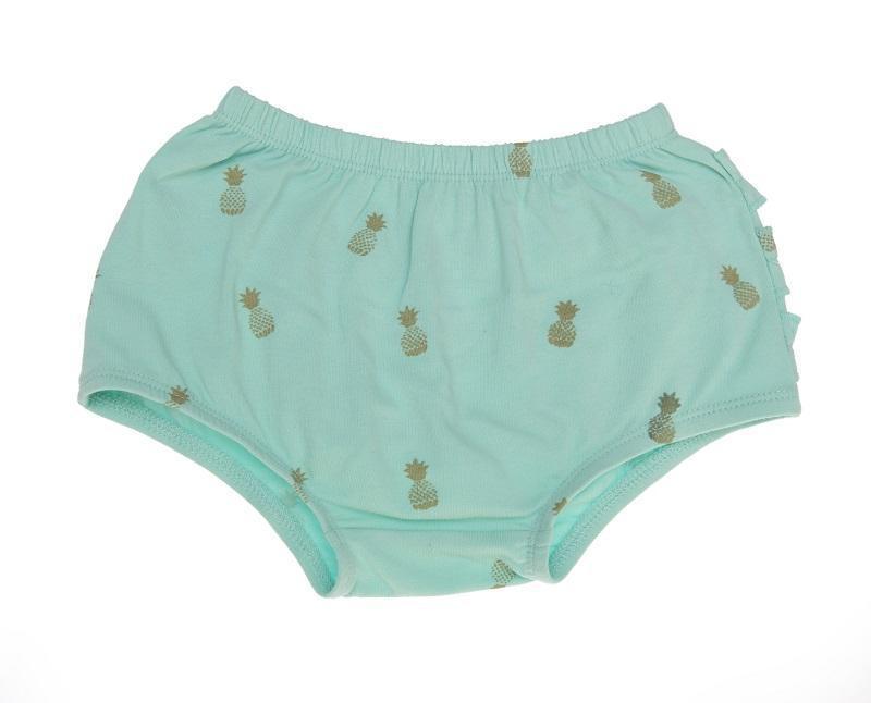 Minifin Pineapple Print Ruffle Bloomers - Teal-Outlet Shop For Kids