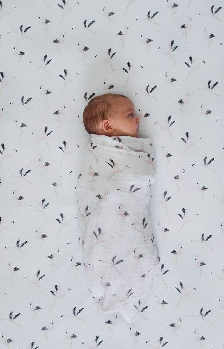 Mister Fly Cot Sheet - Flamingo - Outlet Shop For Kids