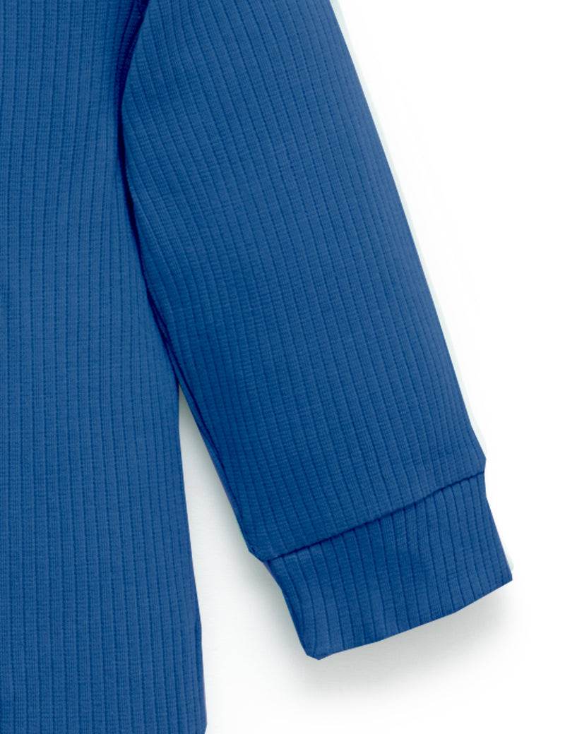Purebaby Rib Long Sleeve Henley Tee - Waterfall - Outlet Shop For Kids