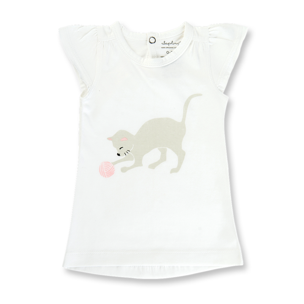 Sapling Child Organic Kitten Flutter Sleeve Tee-Outlet Shop For Kids