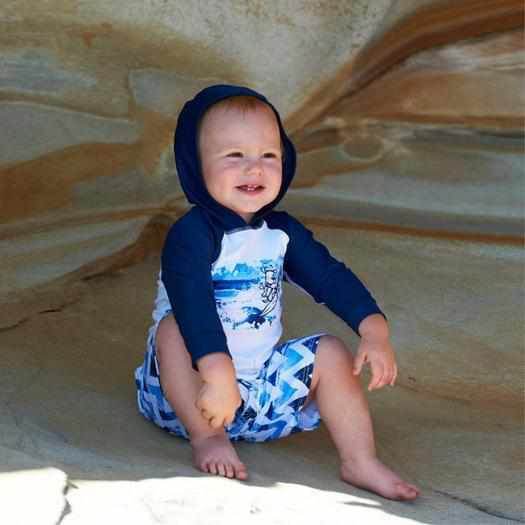 Sea Circus Ocean Blitz Baby Hooded Suntop - Outlet Shop For Kids