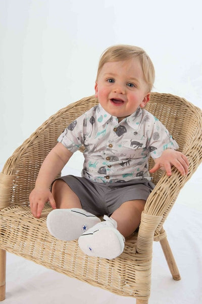 Tiny Twig Organic Cambric Shirt - Space Cat-Outlet Shop For Kids