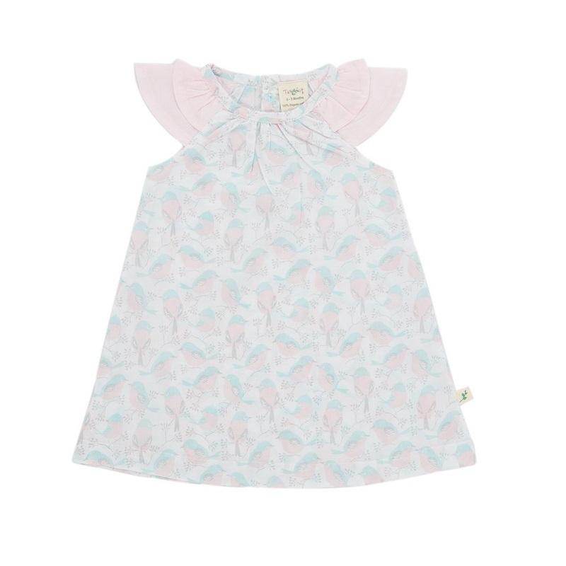 Tiny Twig Organic Fluter Sleeve Dress - Love Birds - Outlet Shop For Kids