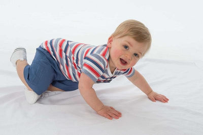 Tiny Twig Organic Round Neck Tee - Mariner Stripes-Outlet Shop For Kids