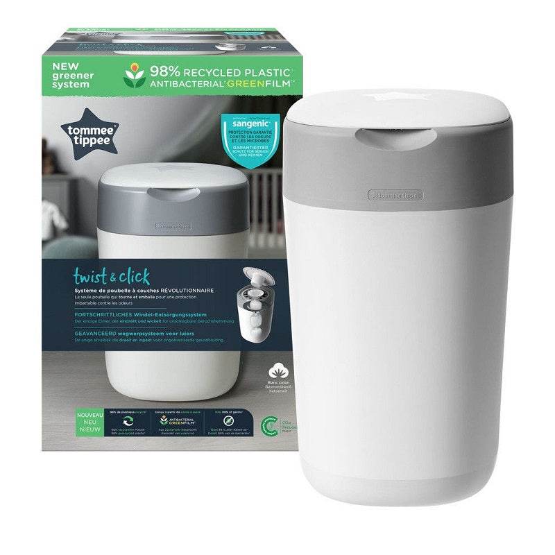 Tommee Tippee Twist & Click Nappy Disposal Unit - Cotton White - Outlet Shop For Kids